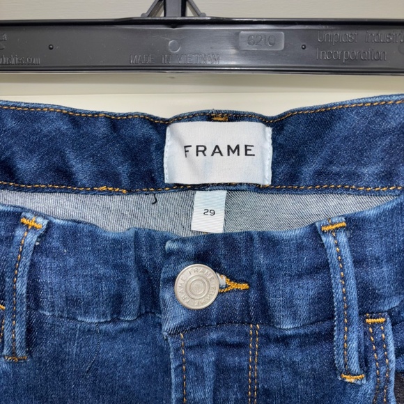 FRAME  Le Super High Waist Raw Hem Crop Mini Bootcut Jeans - Picture 6 of 7